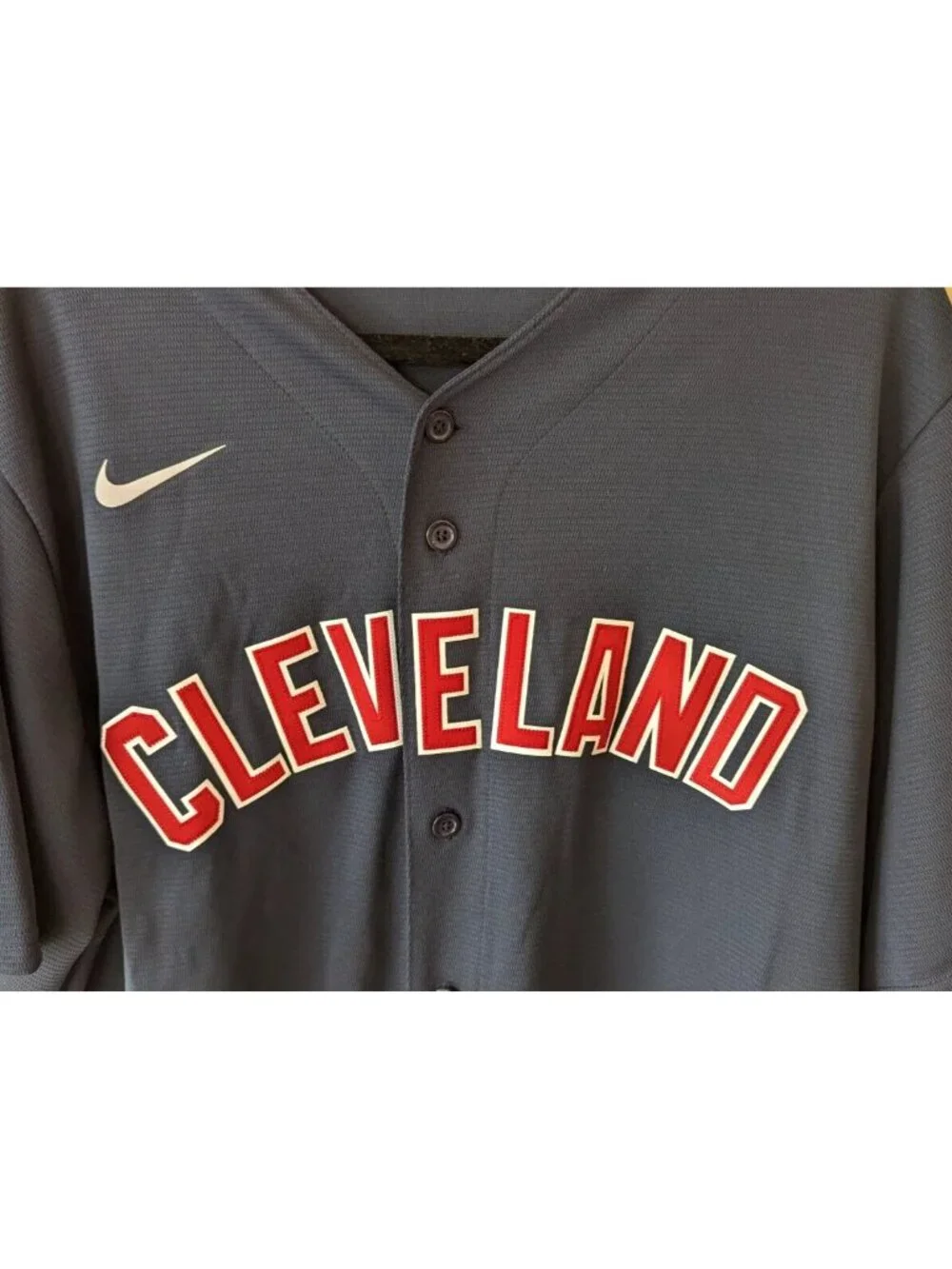 Size XL-Men's Cleveland Guardians Baseball Alternate Navy Jersey-New Authentic
